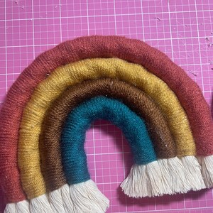 Cake Topper - Boho Rainbow Macrame - Dark Colors
