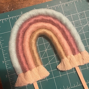 Boho Cake Topper - Rainbow Macrame