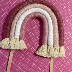 Cake Topper - Boho Macrame - Pink Theme