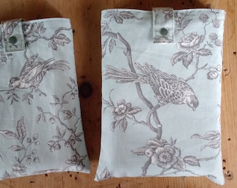 Protective book cover - 3 sizes - toile de jouy pattern