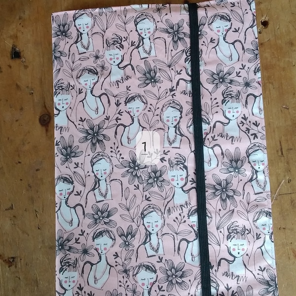 Protège-cahier en tissu, format A4, cahier 21 X 29,7, doublure en coton