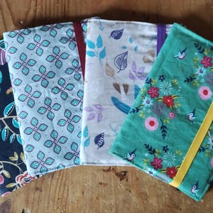 Libreta pequeña con funda de tela: libreta + protector de libreta, 10,5 x 14,5 cm