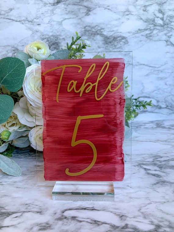 Acrylic Table Numbers Acrylic Table Numbers With Stand Etsy