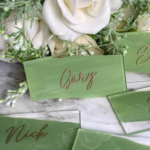 Acrylic Place Cards | Modern Wedding Place Cards | Rectangle Place Cards | Painted Acrylic Place Card