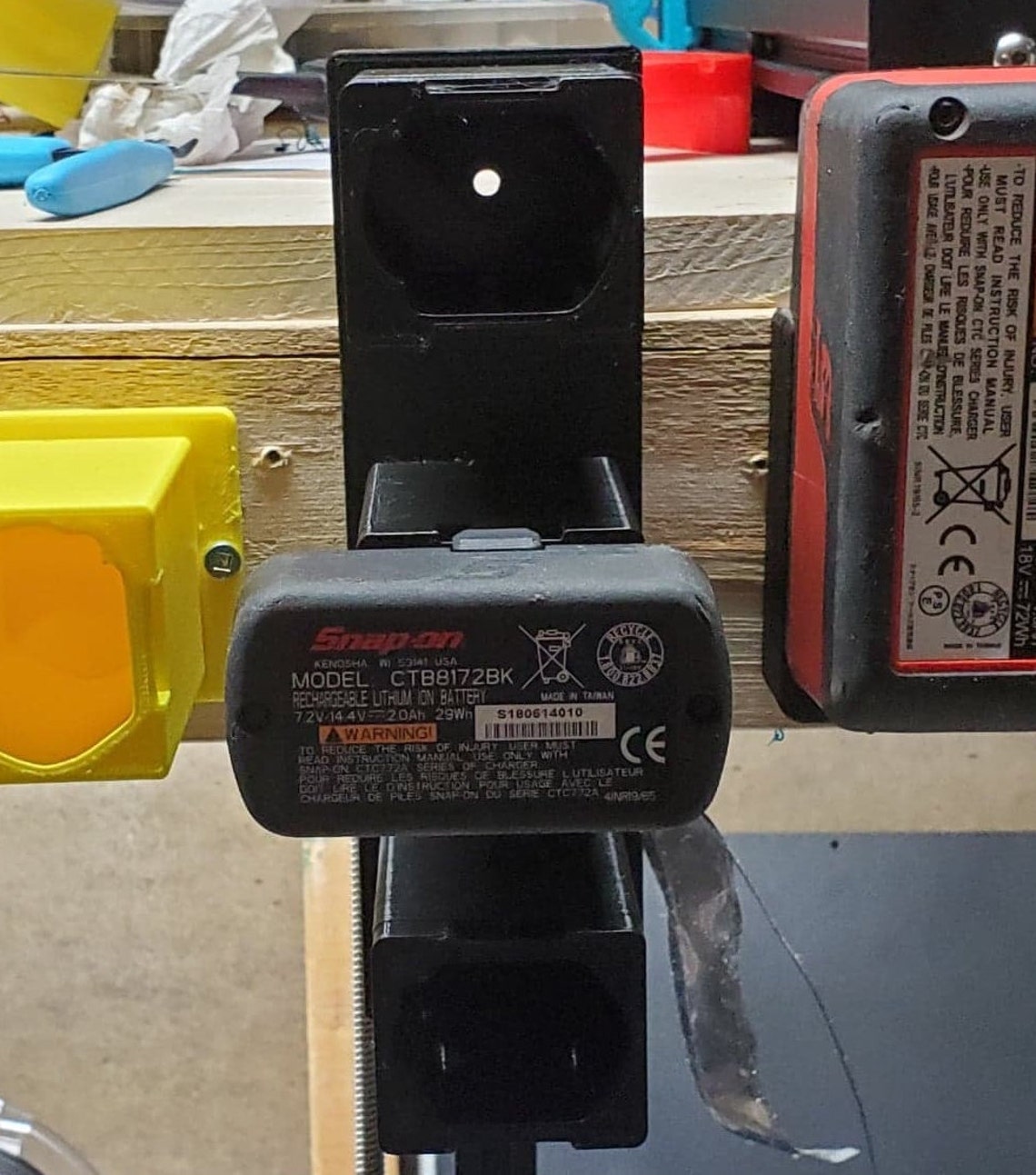 Snapon 14v battery mount/holder. 3up version. 3D Printed ABS Etsy