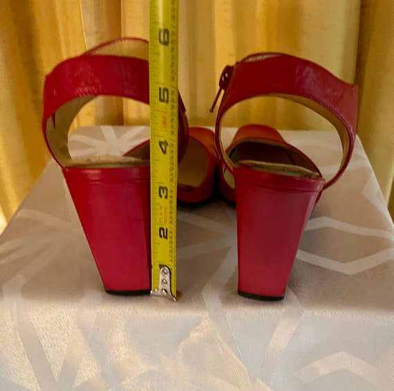 Vintage Red leather Bellini pumps - image 5