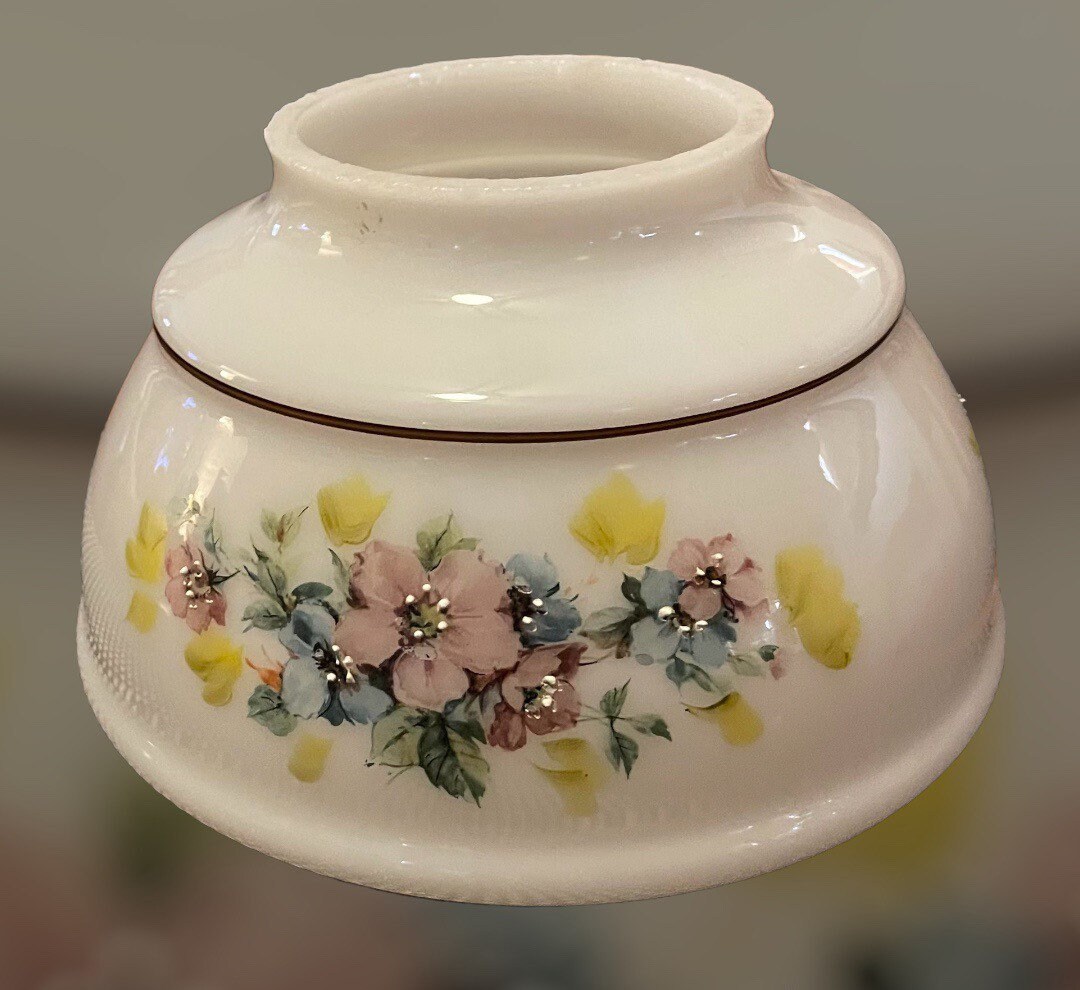 Vintage Hand Painted Glass Replacement Lamp Shade Etsy