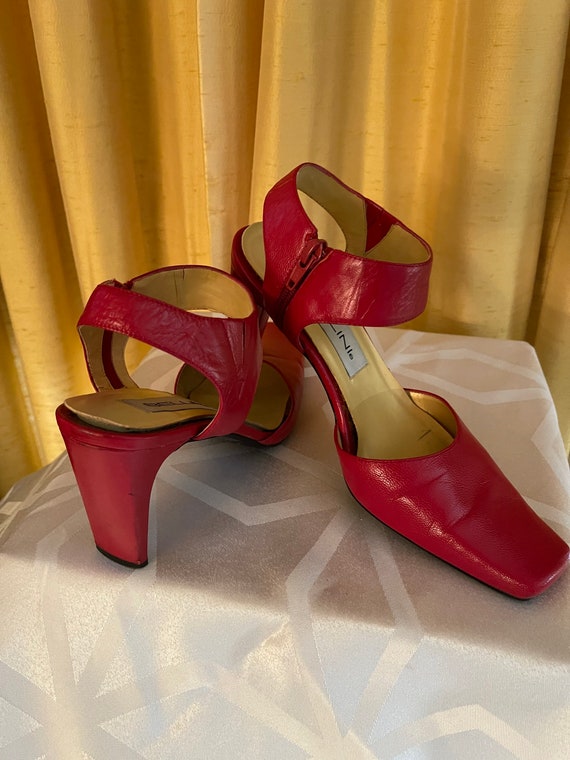 Vintage Red leather Bellini pumps - image 4