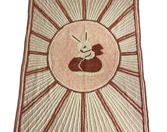 Vintage chenille crib blanket/ bunny nursery bedding