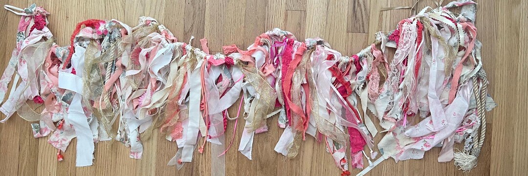 Shabby Rags Vintage Handmade Shabby Chic Rag Fabric Garland / Banner - Etsy