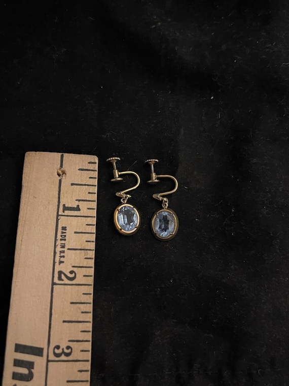 Dropdown screwback topazgem earrings - image 4