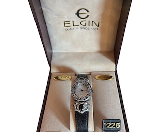 vintage Elgin mother of pearl women's quartz watch