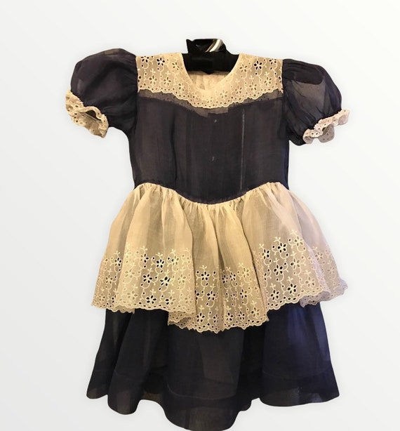 Vintage childs organza party dress - image 1