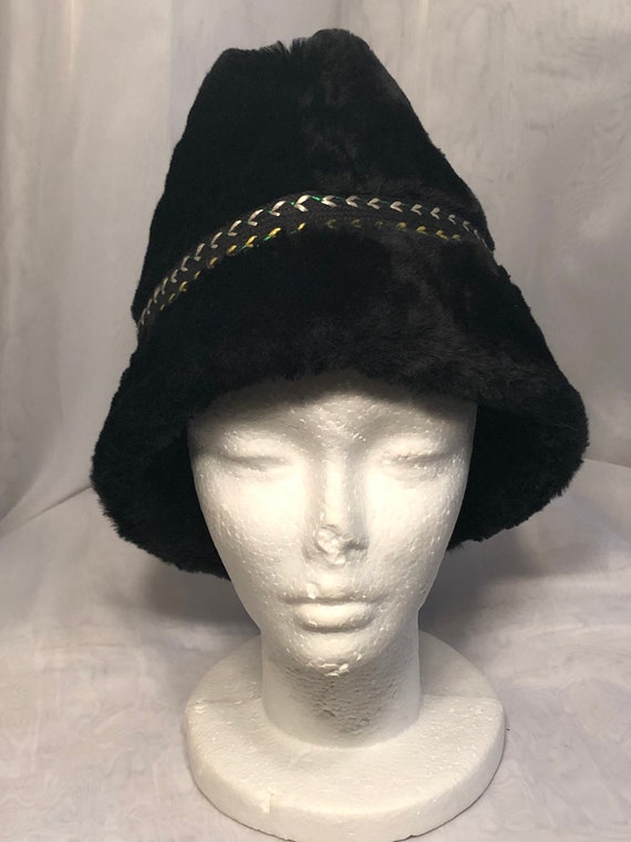 vintage unisex fur bucket hat / vintage accessorie