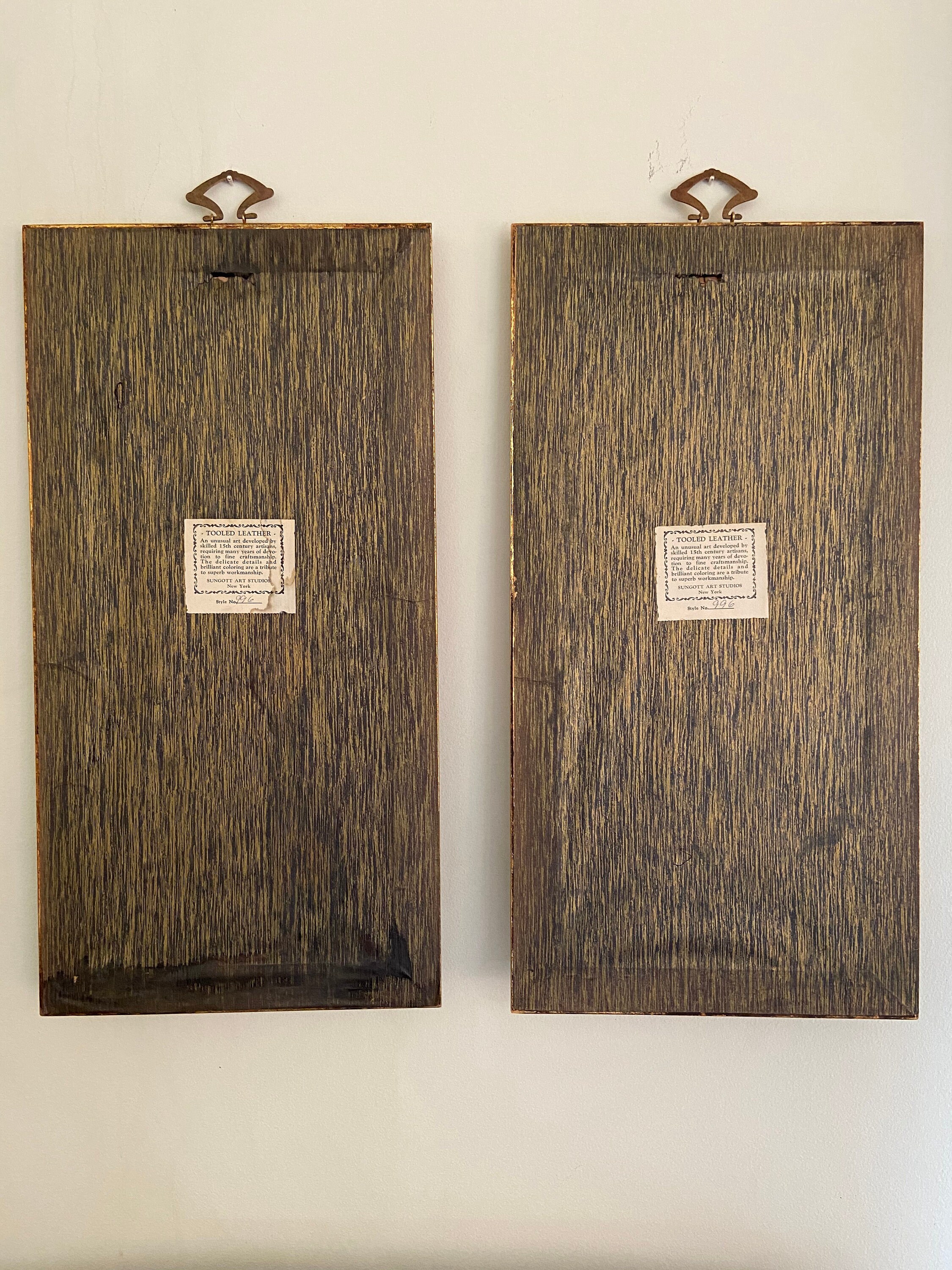 Vintage Sungott Art Studios New York Pair of Tooled Leather Etsy