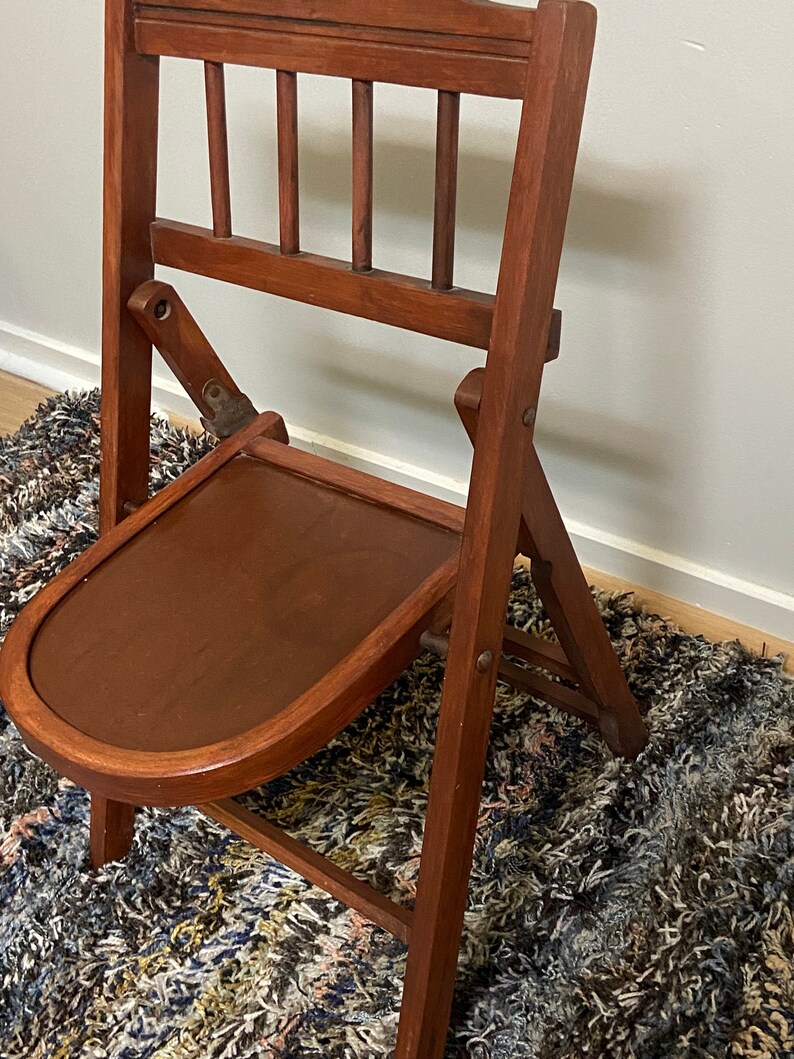 Vintage Child's Wooden Folding Chair/ Babee Tenda Childrens Play