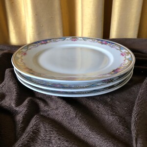 Elegant Vintage Bavarian Floral Dessert Plates - Set of 3 Fine China Plates