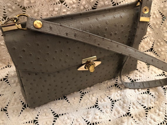 Vintage Crouch Fitzgerald gray ostrich leather sho