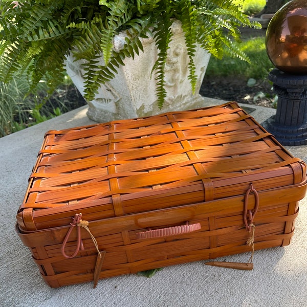 Bamboo Storage Basket Etsy