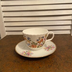 Vintage Aynsley Cottage Garden Tea Cup Set: Butterfly & Flowers, Shabby Chic