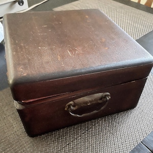 Antique Mahogany Sewing Box: Pink Satin Lining, Brass Handles, 1900s Organizer