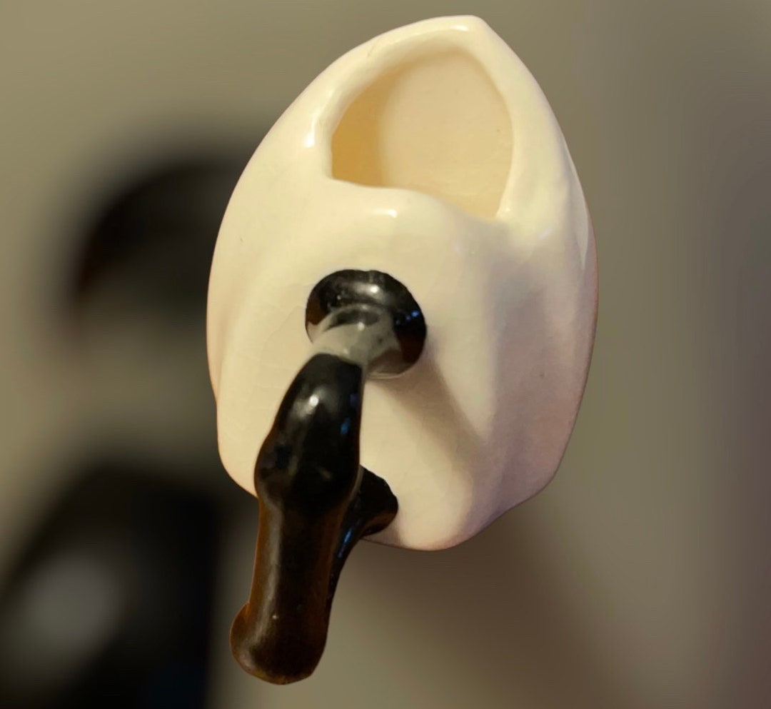 Vintage Ceramic Black and White Miniature Iron Toothpick Holder Etsy