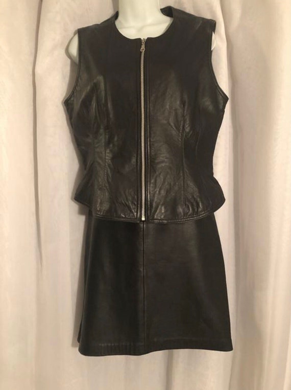 Vintage Leather Vest and Skirt by Morgan Taylor St