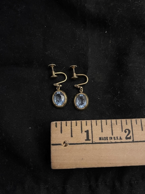 Dropdown screwback topazgem earrings - image 3