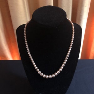 Elegant Vintage Mid Century Pearl Choker with Filigree Clasp