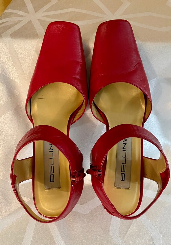 Vintage Red leather Bellini pumps - image 9