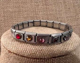 アクセサリー 80s Italy Vintage Torsade Bracelet 34g Vintage 1980's Nominations Italian Stainless Steel Charm Bracelet