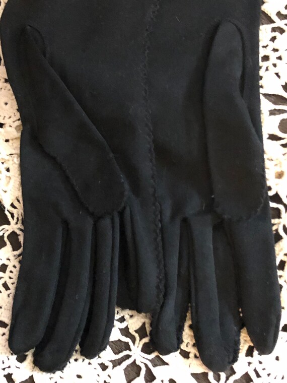 Vintage navy blue womens dress gloves from the 40… - image 3