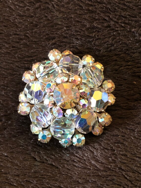 vintage Australian crystal aurora borealis pin / … - image 1