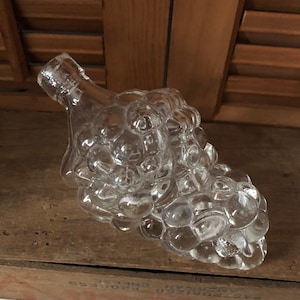 Vintage hand blown clear glass bottle/vase