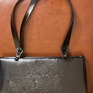90s Shoulderbag Vintage Francesco Biasia/Black Brown Shoulder bag/tracolla Francesco Biasia/Cross Bag Leather Design Italy