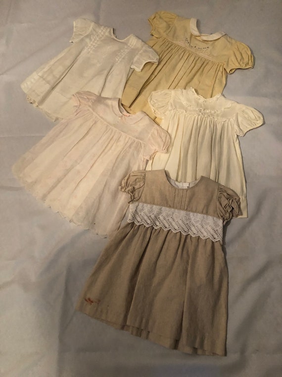 vintage baby girl dresses / shabby chic nursery d… - image 1