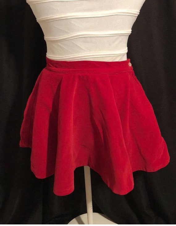 Skater skirt /childrens red velvet skirt / childre
