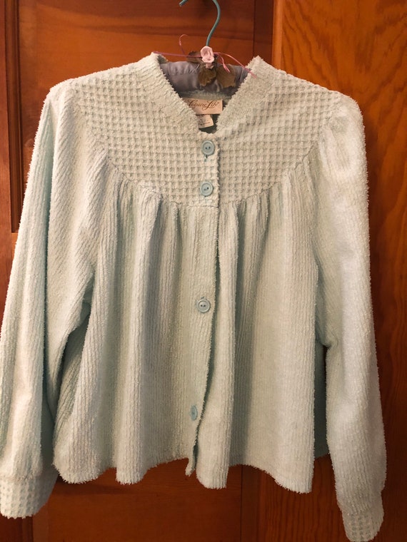 vintage chenille bed jacket / robe Leisure Life /
