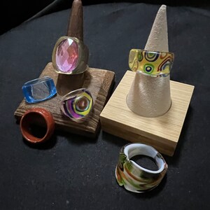 Retro 80s resin fun  statement ring collection