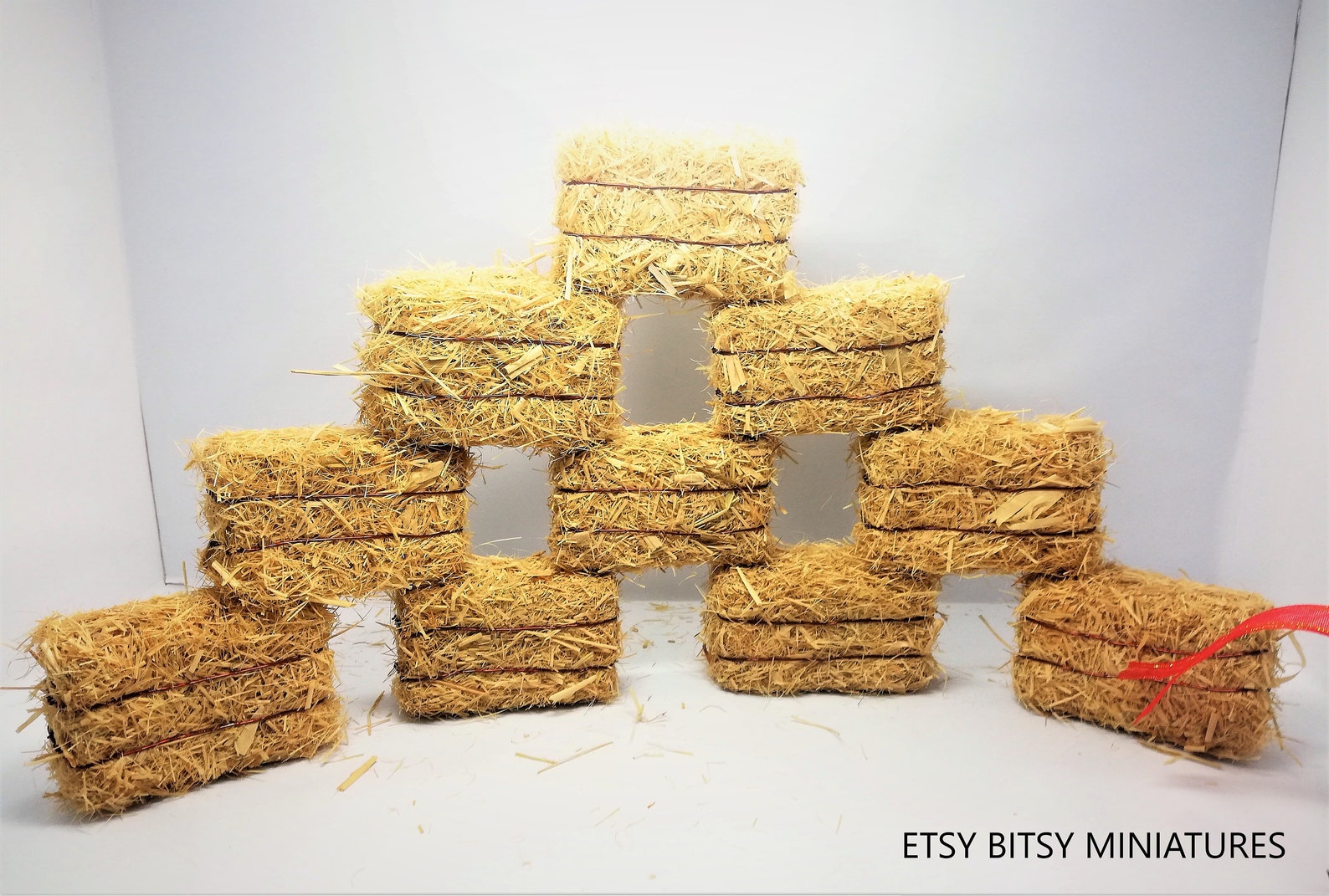 Miniature Straw Hay Bales Free Shipping Diorama Doll House Etsy