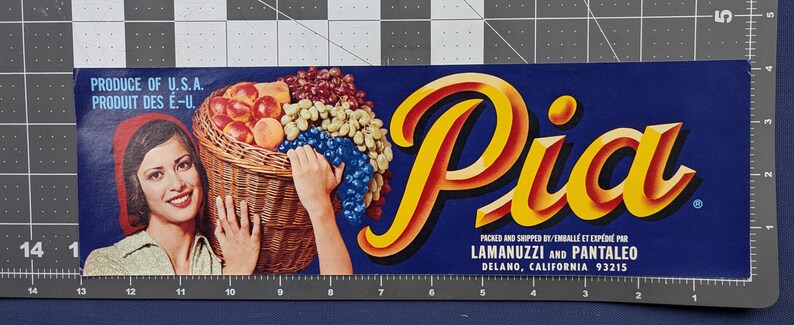 4 Original Vintage FRUIT Crate Labels C1950's California, Aunt Jennie ...