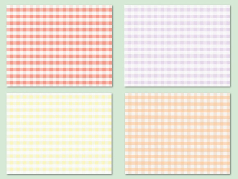 Classic Pastel Gingham Digital Paper Pack, Cottagecore Journal Pages ...