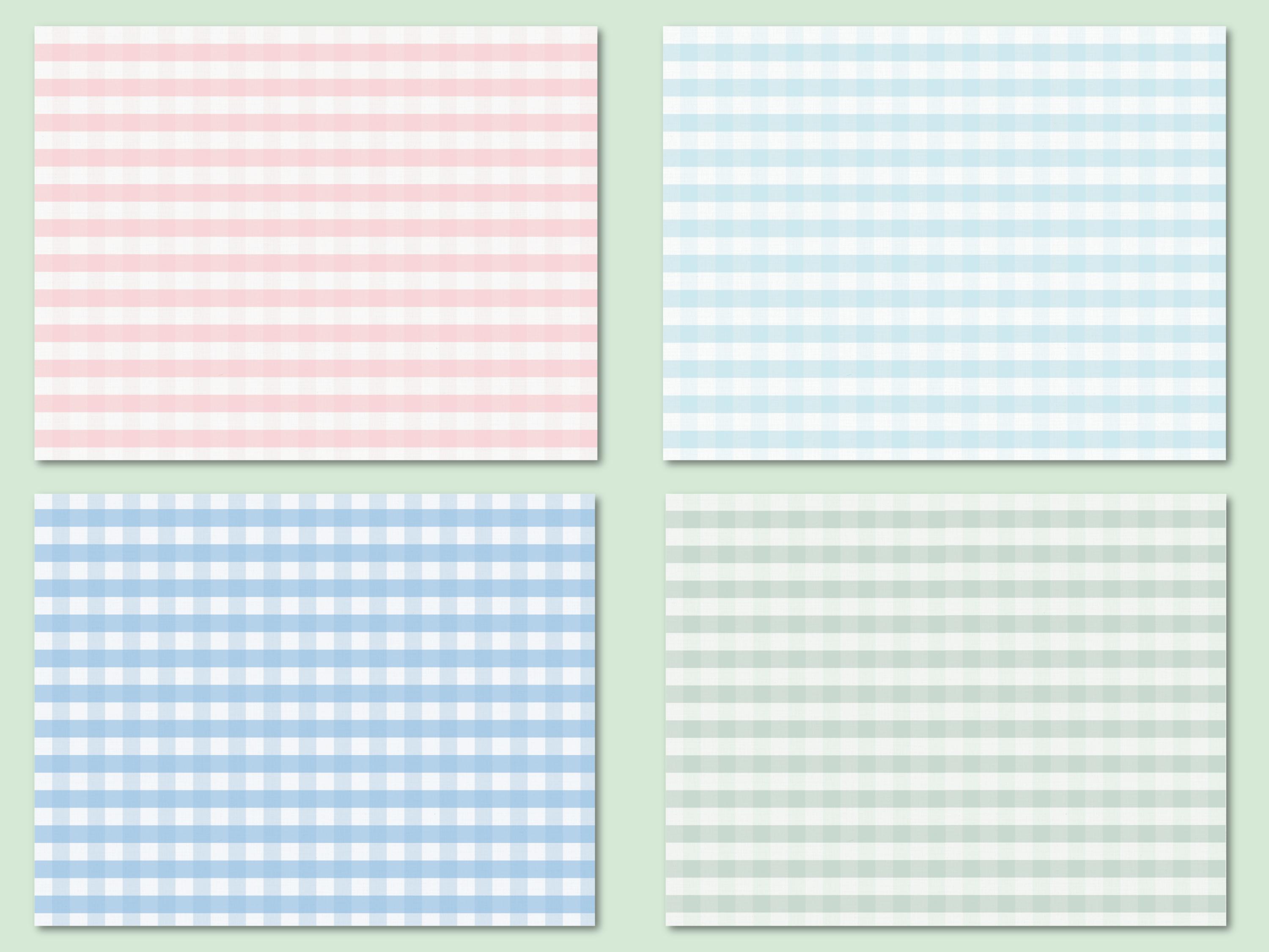 Classic Pastel Gingham Digital Paper Pack, Cottagecore Journal Pages ...