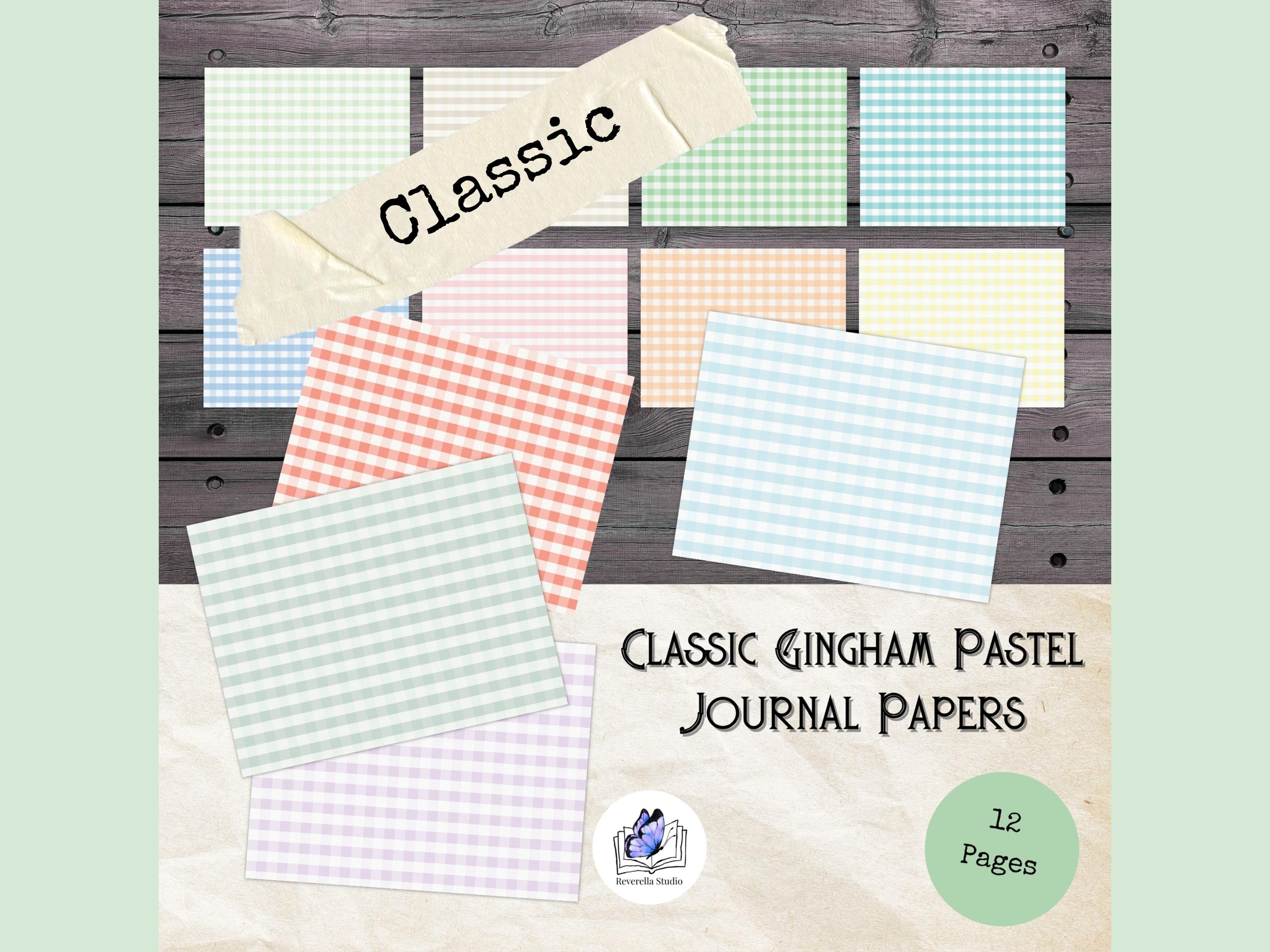 Classic Pastel Gingham Digital Paper Pack, Cottagecore Journal Pages ...