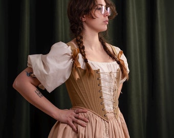 Custom Corset Top, Renaissance Faire Stays, Cottagecore Overdress Corset, Made to Measure | Artemisia