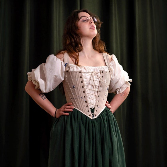 Patterned Ren Faire Corset Top with Custom Choice of Fabric, Cottagecore & Renaissance Faire Stays, Made to Measure | Adelaide