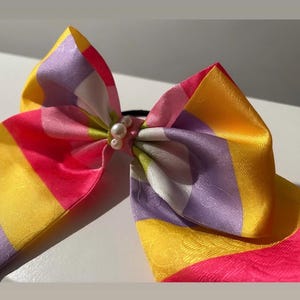 Handmade Korean Saekdong Hanbok Hair Bow Accesory (한복/색동)