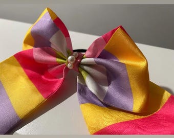 Handmade Korean Saekdong Hanbok Hair Bow Accesory (한복/색동)