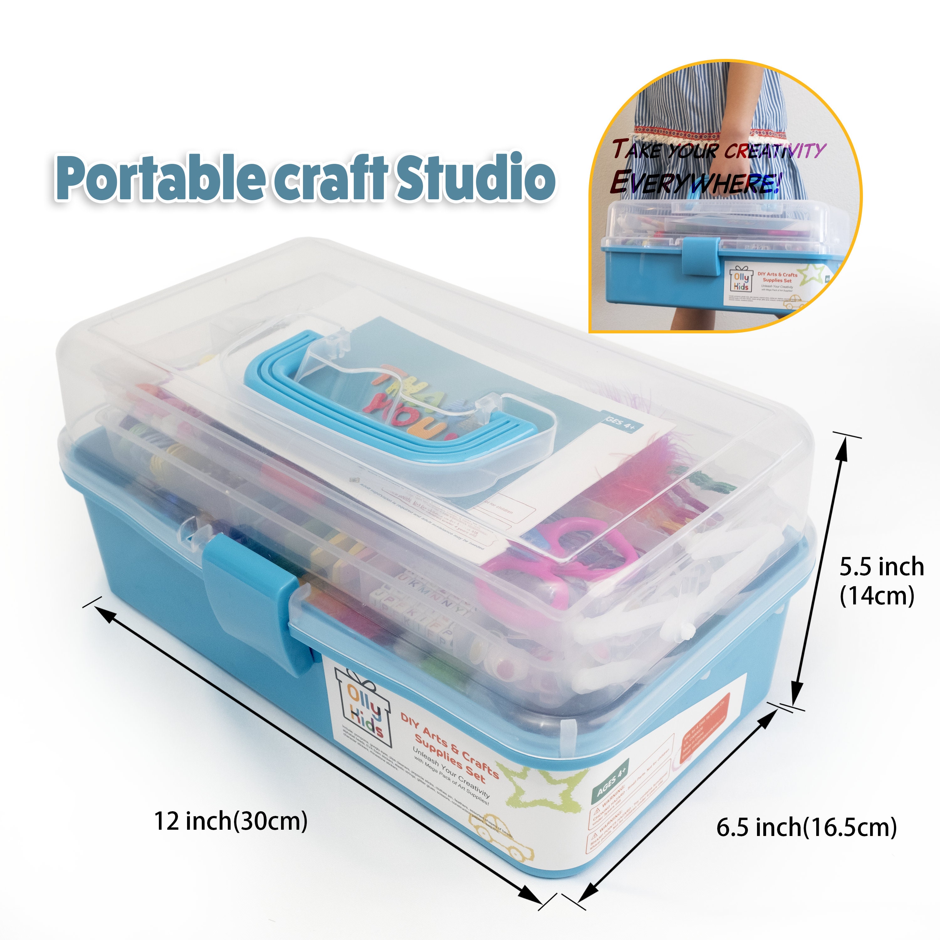 Itopstar 3000 Kids Arts and Crafts Supplies for Kids Girls Ultimate  Crafting Supply Set in Portable 3 Layered Plastic Art Box All in One for  Craft DIY