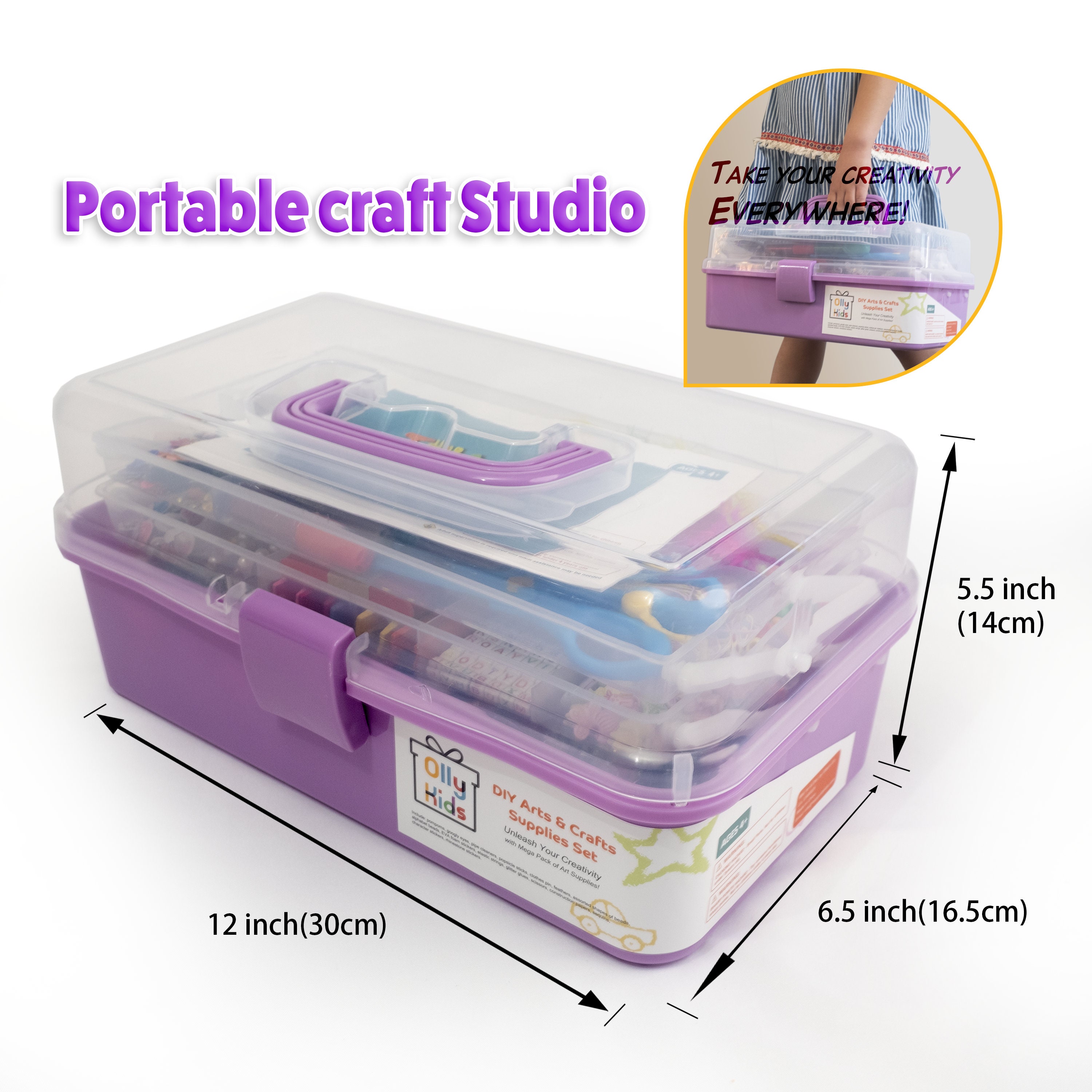 Ultimate Arts and Crafts Supplies Set 1000 Pieces Craft Gift Box for Kids:  DIY Craft Supply for Kids, Girls, and Boys. 